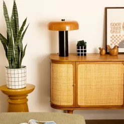 Lampe cylindrique Jody verre ambre H37cm - Atmosphera