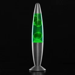 Lampe d'ambiance argent, vert et turquoise, forme fusée - Trio - Lava