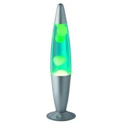 Lampe d'ambiance argent, vert et turquoise, forme fusée - Trio - Lava