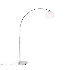 Lampe d'arc intelligente chromée avec abat-jour blanc, y compris Wifi A60 - Arc Basic