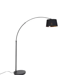 Lampe d'arche moderne noire avec or - Arc Basic