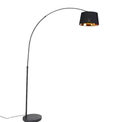 Lampe d'arche moderne noire avec or - Arc Basic