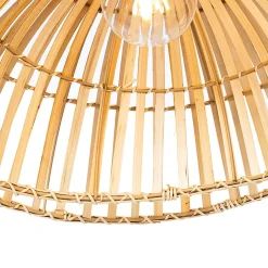 Lampe d'arche orientale noire avec bambou naturel - Pua