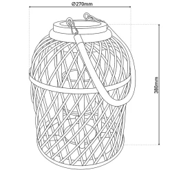 Lampe décorative 'KORBINIAN' avec bougie solaire LED, hauteur : 38 cm LED LM dans la bougie