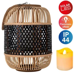 Lampe décorative solaire KORBINIAN avec effet flamme H : 31,5 cm