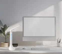 Lampe de bureau à LED tactile et flexible - blanche H.42 cm - 3.2W, Eglo Coluccia