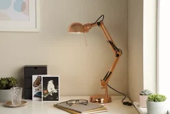 Lampe de bureau Bakossi E14 IP20 cuivre