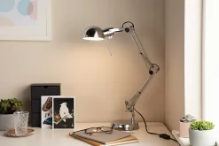 Lampe de bureau Bakossi E14 IP20 argent