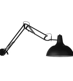 Lampe de bureau bras articulé en métal noir avec interrupteur Compatible LED E27