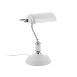 Lampe de bureau design banquier - H.34cm - Blanc