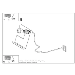 Lampe de bureau en acier 1 lampes 25x13x24cm Sollux