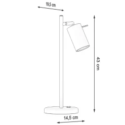 Lampe de bureau en acier 1 lampes 14.5x19.5x43cm Sollux