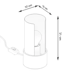 Lampe de bureau en acier 1 lampes 10x10x21cm Sollux