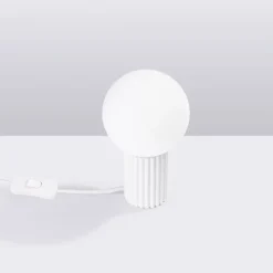 Lampe de bureau en aluminium/verre 1 lampes 12x12x19cm Sollux