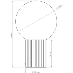 Lampe de bureau en aluminium/verre 1 lampes 12x12x19cm Sollux