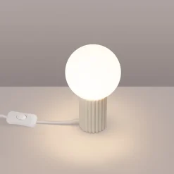 Lampe de bureau en aluminium/verre 1 lampes 12x12x19cm Sollux