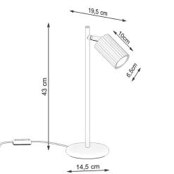 Lampe de bureau en aluminium 1 ampoule 3000K - 14.5x19.5x43cm Sollux