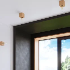 Lampe de bureau en bois 1 ampoule 3000K - 10x10x10cm Sollux