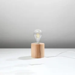 Lampe de bureau en bois 1 ampoule 4000K - 10x10x10cm Sollux