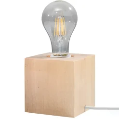 Lampe de bureau en bois 1 ampoule 4000K - 10x10x10cm Sollux