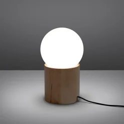 Lampe de bureau en bois 1 ampoule 3000K - 12x12x21cm Sollux