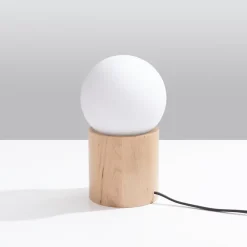 Lampe de bureau en bois 1 ampoule 3000K - 12x12x21cm Sollux