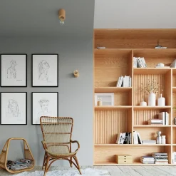 Lampe de bureau en bois 1 lampes 10x10x10cm Sollux