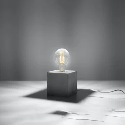 Lampe de bureau en béton 1 ampoule 3000K - 10x10x10cm Sollux