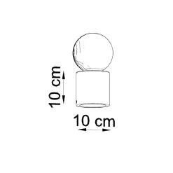 Lampe de bureau en béton 1 lampes 10x10x10cm Sollux