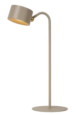 Lampe de bureau JOLAN en plastique avec LED intégré - Taupe - Lucide
