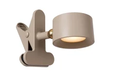 Lampe de bureau JOLAN en plastique avec LED intégré - Taupe - Lucide