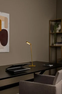 Lampe de bureau LAVALE en métal avec LED intégré - Jaune Ocre - Lucide