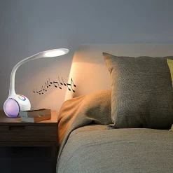 Lampe de bureau LED HP Bluetooth micro intégré blanche
