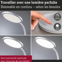 Lampe de bureau LED Mejan 4000K 1200lm 15W Blanc dépoli