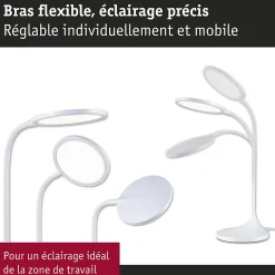 Lampe de bureau LED Mejan 4000K 1200lm 15W Blanc dépoli