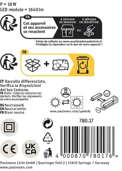 Lampe de bureau LED Mejan 4000K 1200lm 15W Noir mat