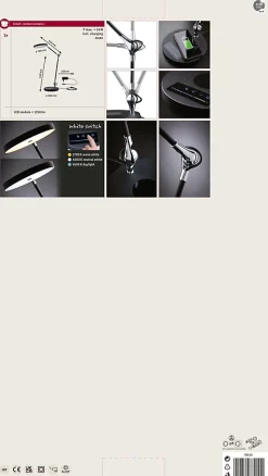 Lampe de bureau LED Numis QI White Switch 1000lm 11W Noir