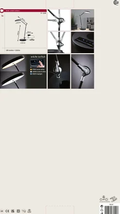 Lampe de bureau LED Numis White Switch 1000lm 11W Noir