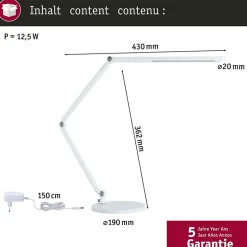 Lampe de bureau LED 3-Step-Dim FlexBar White Switch 700lm 9,5W Blanc