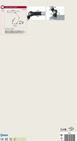 Lampe de bureau LED 3-Step-Dim FlexBar White Switch 700lm 9,5W Argent mat