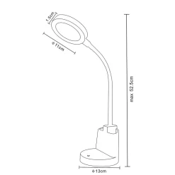 Lampe de bureau LED 7W avec interrupteur tactile et porte-stylo. Blanc
