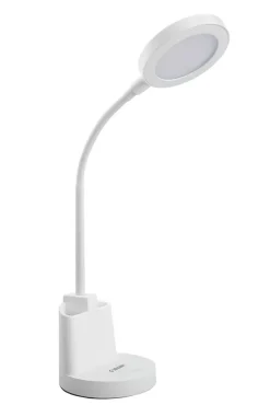 Lampe de bureau LED 7W avec interrupteur tactile et porte-stylo. Blanc
