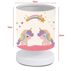 Lampe de bureau Maidstone pour enfant 22 cm blanc à motif de licorne lux.pro