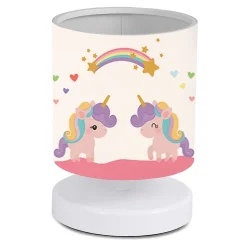 Lampe de bureau Maidstone pour enfant 22 cm blanc à motif de licorne lux.pro
