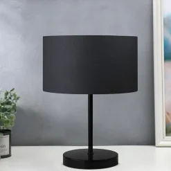 Lampe de bureau Margate E27 hauteur 35 cm noir anthracite lux.pro