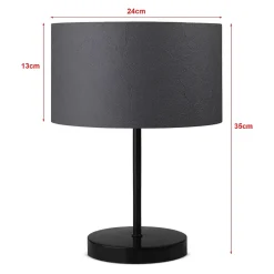 Lampe de bureau Margate E27 hauteur 35 cm noir anthracite lux.pro