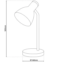 Lampe de bureau 'MARIE' en métal et bois, E14, noir, hauteur 36,5 cm