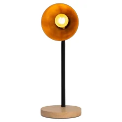 Lampe de bureau 'MARIE' en métal et bois, E14, noir, hauteur 36,5 cm