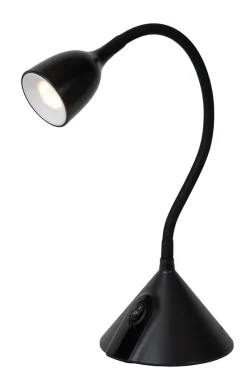 Lampe de bureau MILO en abs avec LED intégré - Noir - Lucide