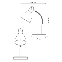 Lampe de bureau Naraji E27 IP20 bleu
